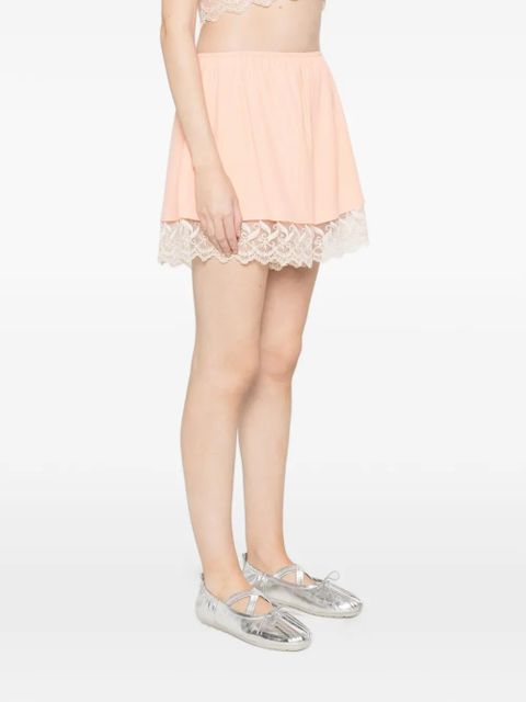 Simone Rocha lace-trim mini shorts - Orange