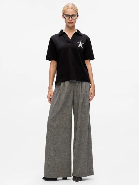 Karl Lagerfeld polo bawełniane damski kolor czarny A4W17088