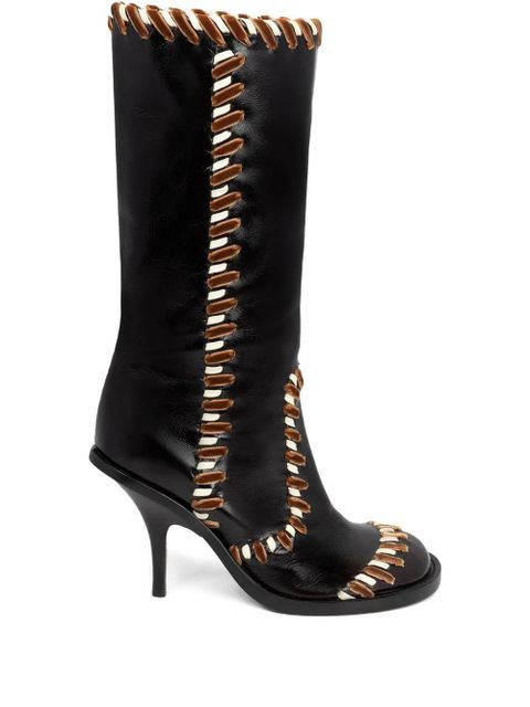 DRIES VAN NOTEN 90mm leather round-toe boots - Black - zdjęcie produktu nr 1
