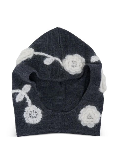 GANNI crochet-flowers balaclava - Grey - zdjęcie produktu nr 1