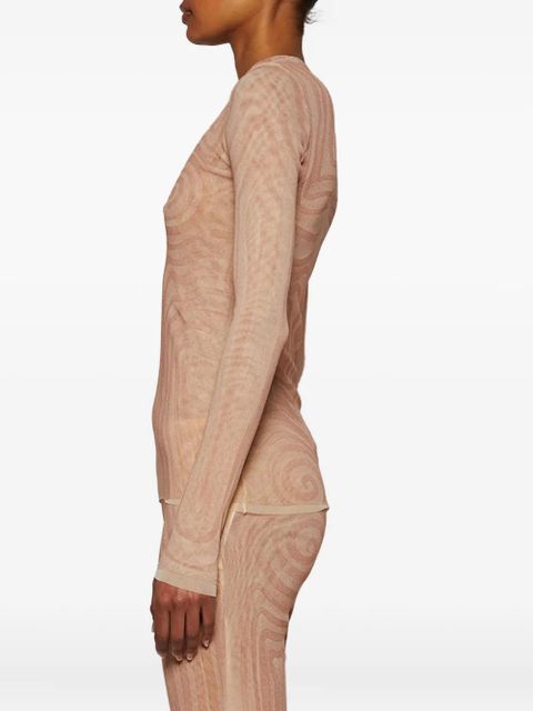 Jean Paul Gaultier spiral-print top - Neutrals