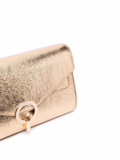 SANDRO metallic-finish clutch bag - Gold