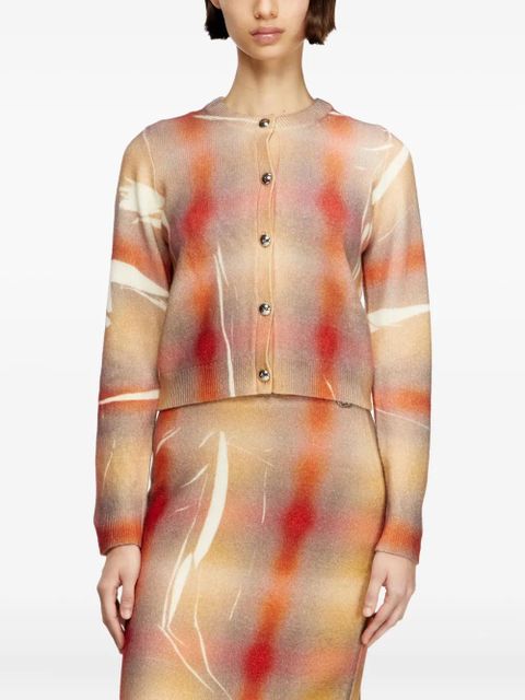 Diesel M-Chloty silver button check cardigan - Neutrals