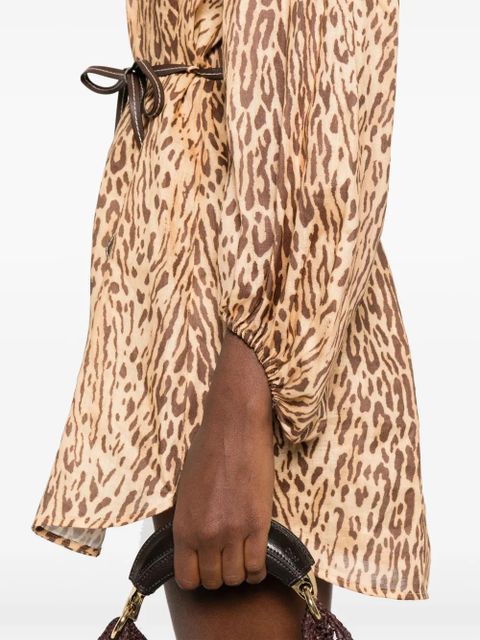 ZIMMERMANN Cascadian leopard-print mini dress - Brown - zdjęcie produktu nr 2