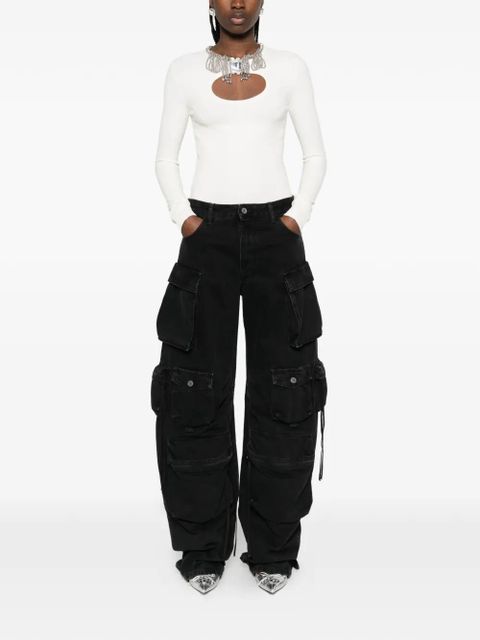 The Attico ruffled jeans - Black - zdjęcie produktu nr 2