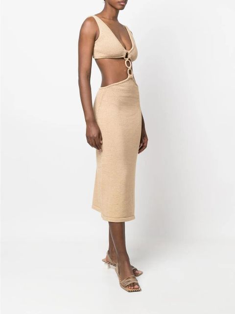 Cult Gaia Mert ring-detail dress - Yellow