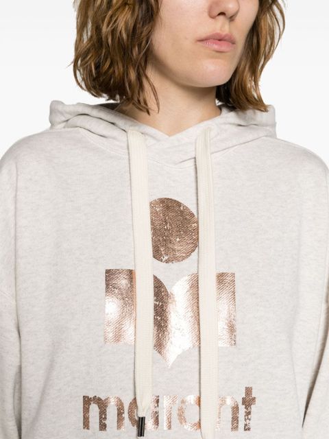 MARANT ÉTOILE Mansel logo-print drop-shoulder hoodie - Neutrals