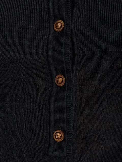 Versace button-embellished wool sweater - Black - zdjęcie produktu nr 2