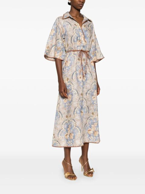ZIMMERMANN Daylight print midi dress - Blue