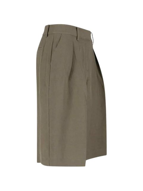 The Frankie Shop Bilbao pleated bermuda shorts - Green
