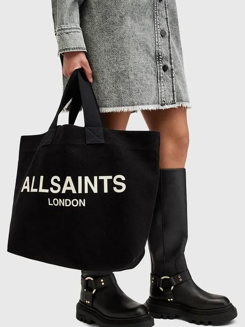 AllSaints torebka bawełniana ALI kolor czarny W163XA