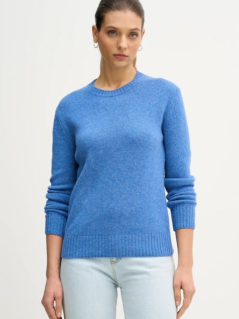 United Colors of Benetton sweter wełniany damski kolor niebieski lekki - zdjęcie produktu nr 1