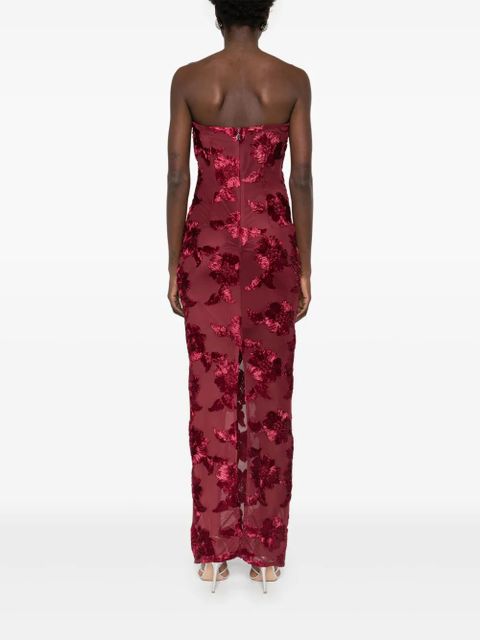 ROTATE BIRGER CHRISTENSEN floral-appliqué maxi dress - Red