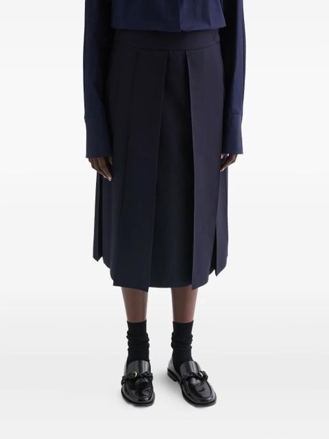 Jil Sander pleated front-wrap skirt - Blue