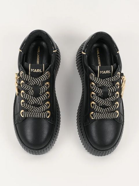 Karl Lagerfeld sneakersy skórzane KREEPER LO kolor czarny KL42376A