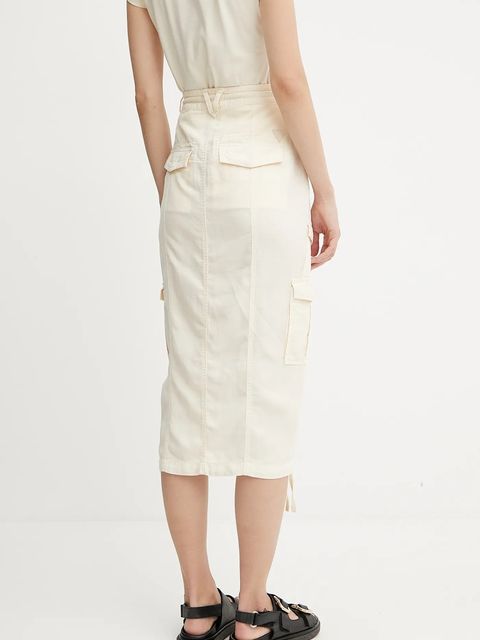 Guess spódnica z domieszką lnu CASEY