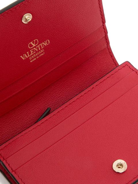 Valentino Garavani small Vlogo wallet in calfskin - Red