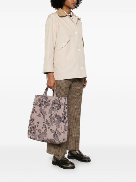 Gucci floral-print tote bag - Brown