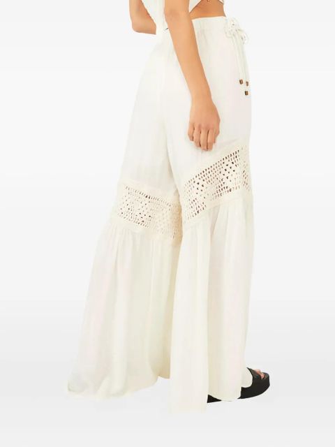 Free People drawstring-fastening crochet-insert trousers - Neutrals