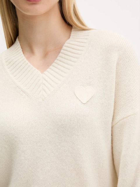 Hugo Blue sweter wełniany damski kolor multicolor 50543059