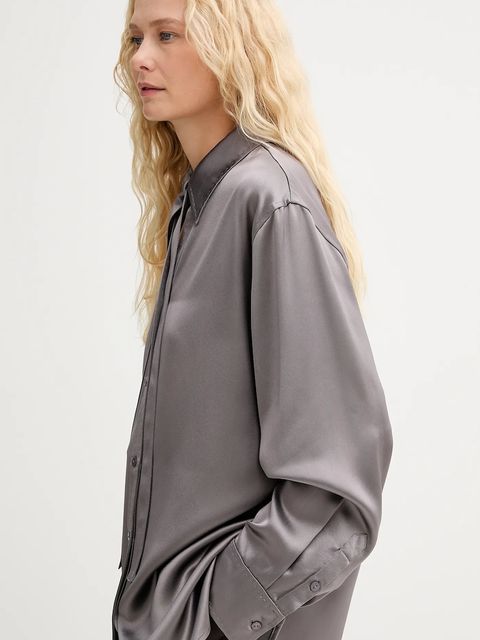 ISABELLE BLANCHE koszula damska kolor szary relaxed z kołnierzykiem klasycznym IS25FW-C059-T008