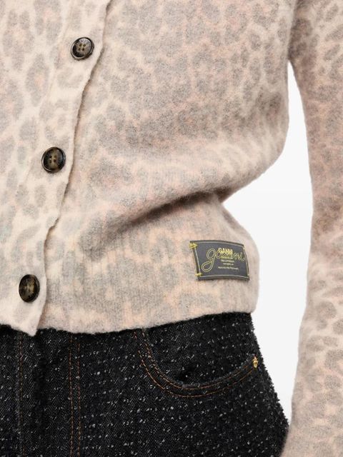 GANNI leopard-printed cardigan - Neutrals