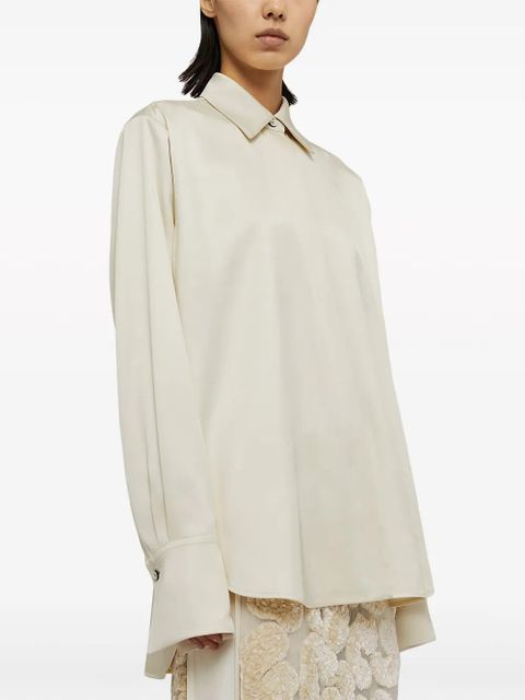 Jil Sander pointed-collar satin shirt - White