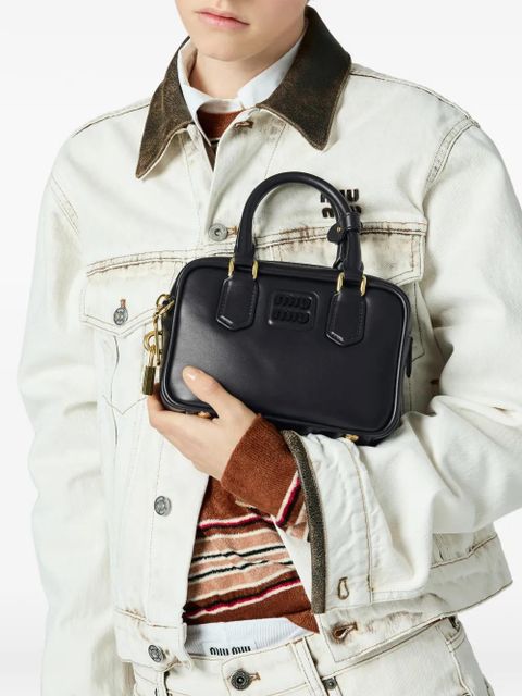 Miu Miu Arcadie leather tote bag - Black