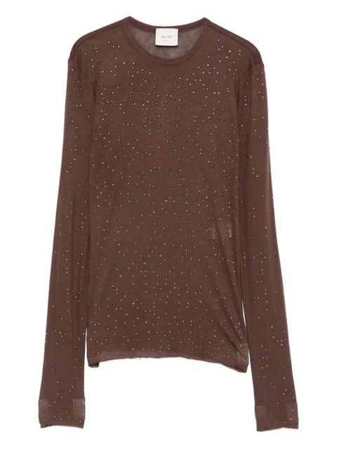 Alysi embellished wool top - Brown - zdjęcie produktu nr 1