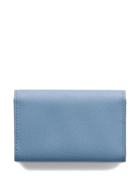 Prada triangle-logo leather card holder - Blue - zdjęcie produktu nr 2