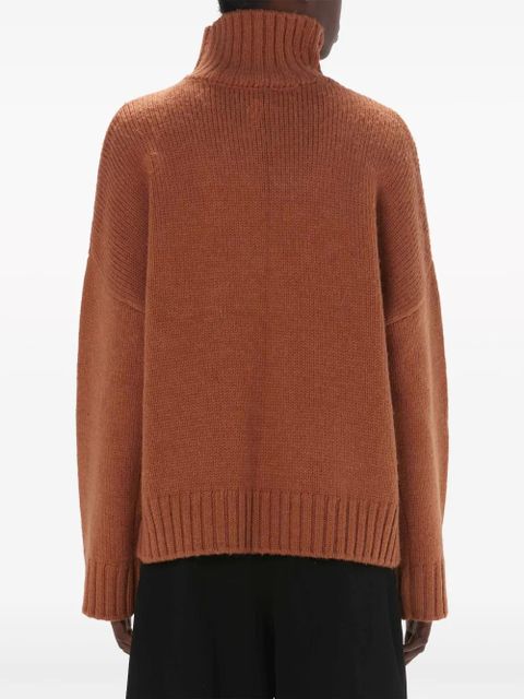 JW Anderson anchor-logo ribbed-knit jumper - Brown