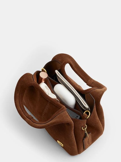 Coach torebka zamszowa Lana 19 kolor brązowy CCY33