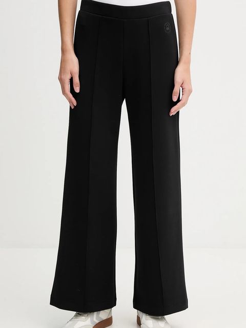 United Colors of Benetton spodnie dresowe damskie kolor czarny gładkie 3Y2F3F04K - zdjęcie produktu nr 1