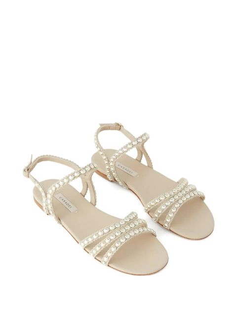 Casadei stud-embellished flat sandals - Neutrals