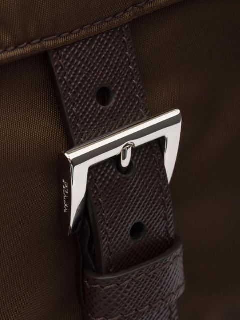 Prada buckle zipper pockets cross body bag - Brown