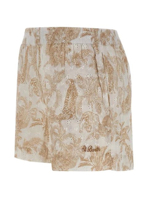 MC2 Saint Barth broderie-anglaise Meave shorts - Neutrals