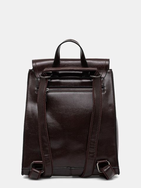 Answear.LAB plecak skórzany damski kolor bordowy mały gładki - zdjęcie produktu nr 2