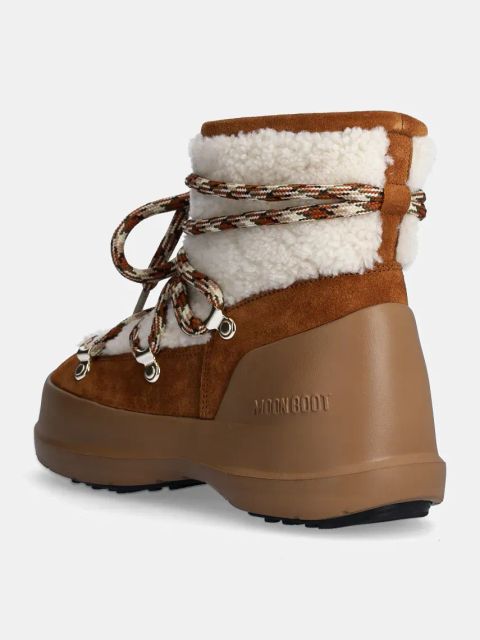 Moon Boot śniegowce zamszowe MB LUNA BOOT SHEARLING kolor brązowy 80D2480020 MA03