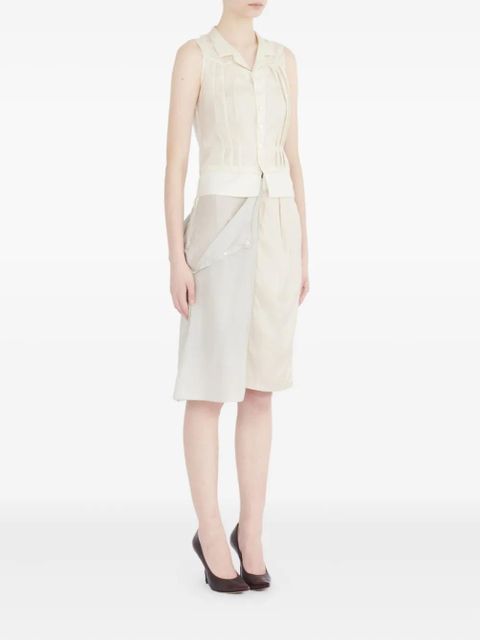 Maison Margiela pleated sleeveless blouse - Neutrals