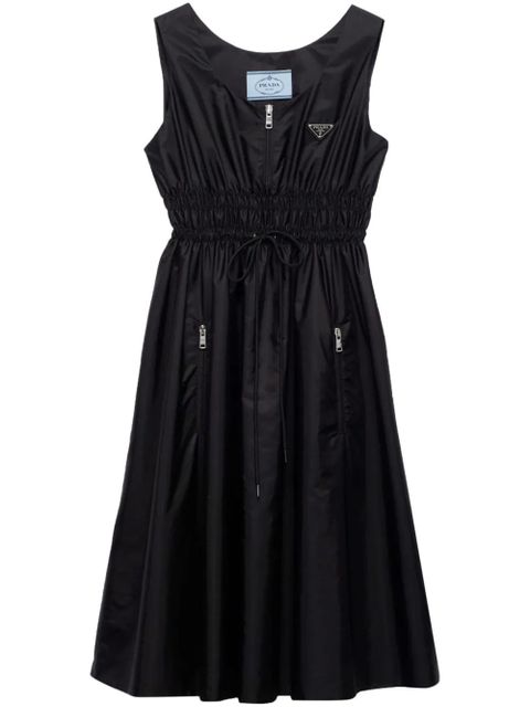 Prada logo-appliqué Re-Nylon midi dress - Black - zdjęcie produktu nr 1