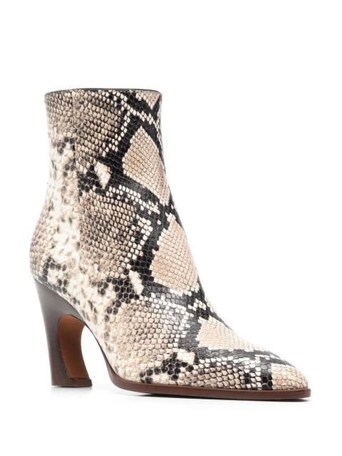 Chloé 80mm heeled ankle boots - Neutrals - zdjęcie produktu nr 2