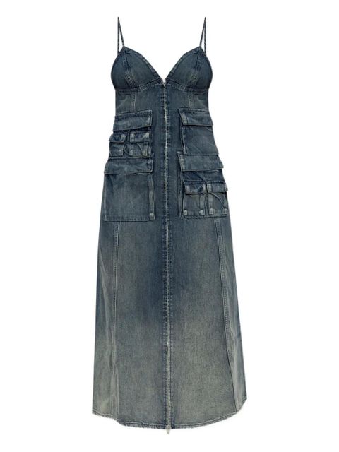 Diesel zip-up denim midi dress - Blue - zdjęcie produktu nr 1