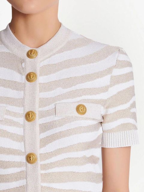 Balmain button-detail knitted cardigan - Neutrals