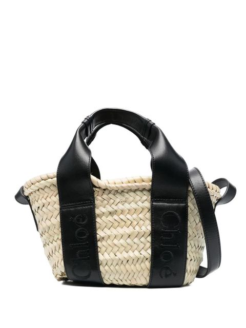 Chloé small Sense raffia tote bag - Neutrals - zdjęcie produktu nr 1