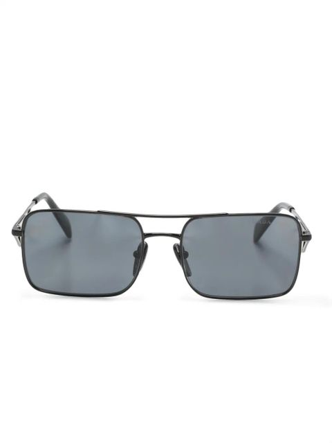 Prada Eyewear triangle-logo rectangle-frame sunglasses - Black - zdjęcie produktu nr 1