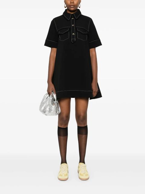GANNI crepe mini dress - Black - zdjęcie produktu nr 2