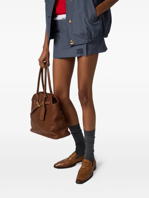 Miu Miu check-pattern mini skirt - Blue