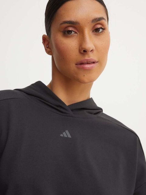 adidas Performance bluza treningowa Power kolor czarny z kapturem gładka IV9219