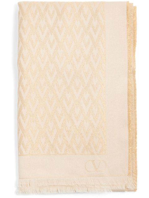 Valentino Garavani Toute La V silk stole - Neutrals - zdjęcie produktu nr 2