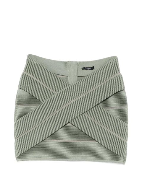 Balmain crossover knitted skirt - Green - zdjęcie produktu nr 1